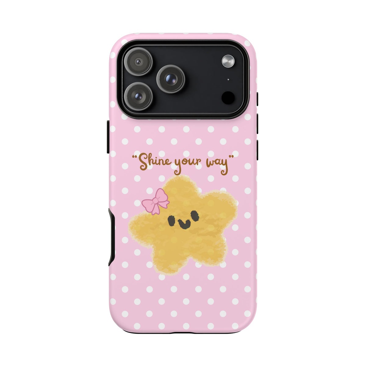 Cute Pink Polka Star Phone Case