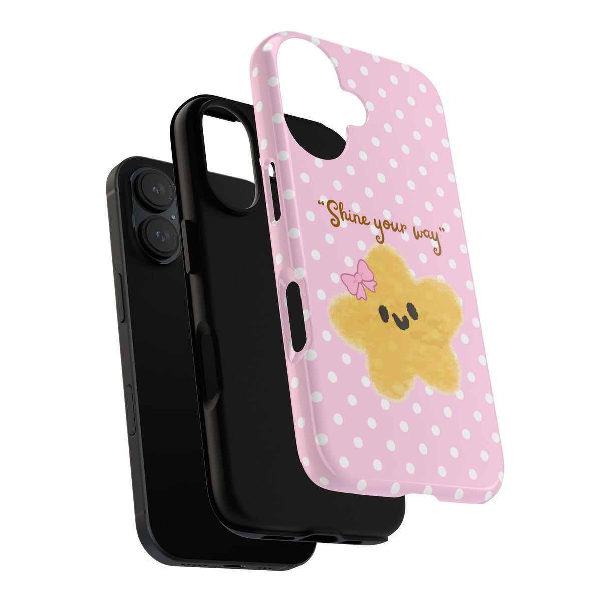 Cute Pink Polka Star Phone Case