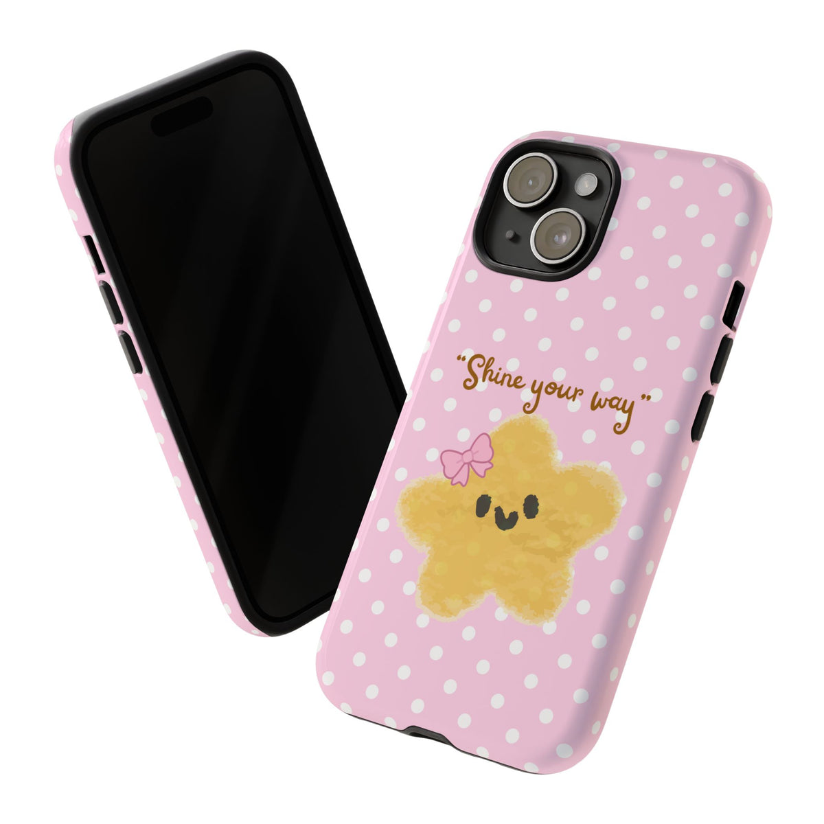 Cute Pink Polka Star Phone Case