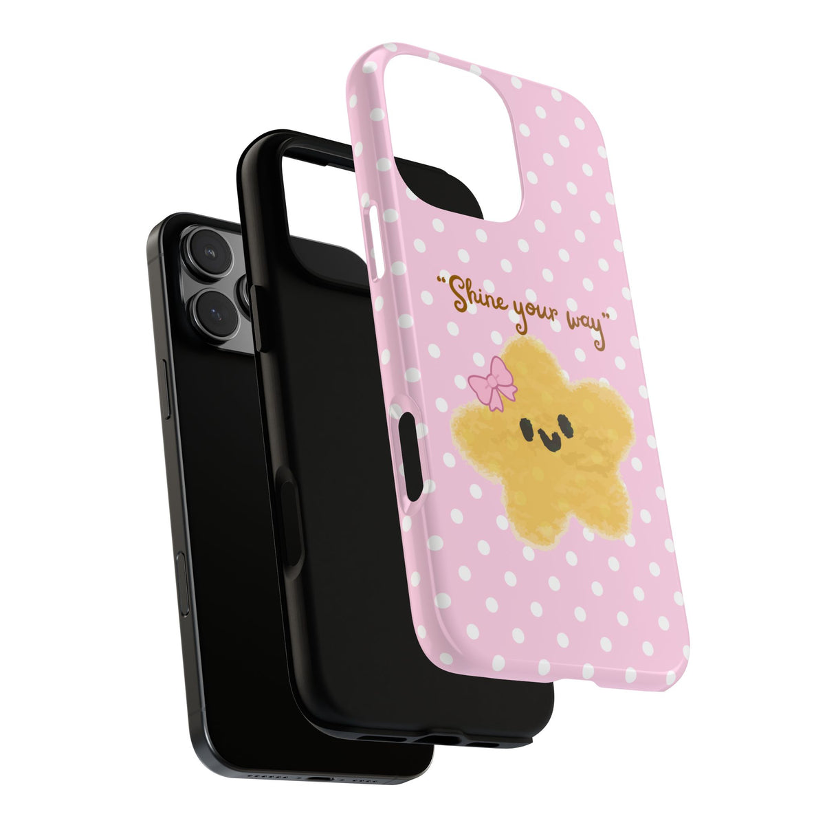 Cute Pink Polka Star Phone Case