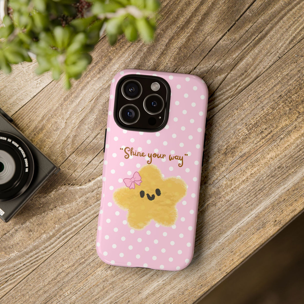 Cute Pink Polka Star Phone Case