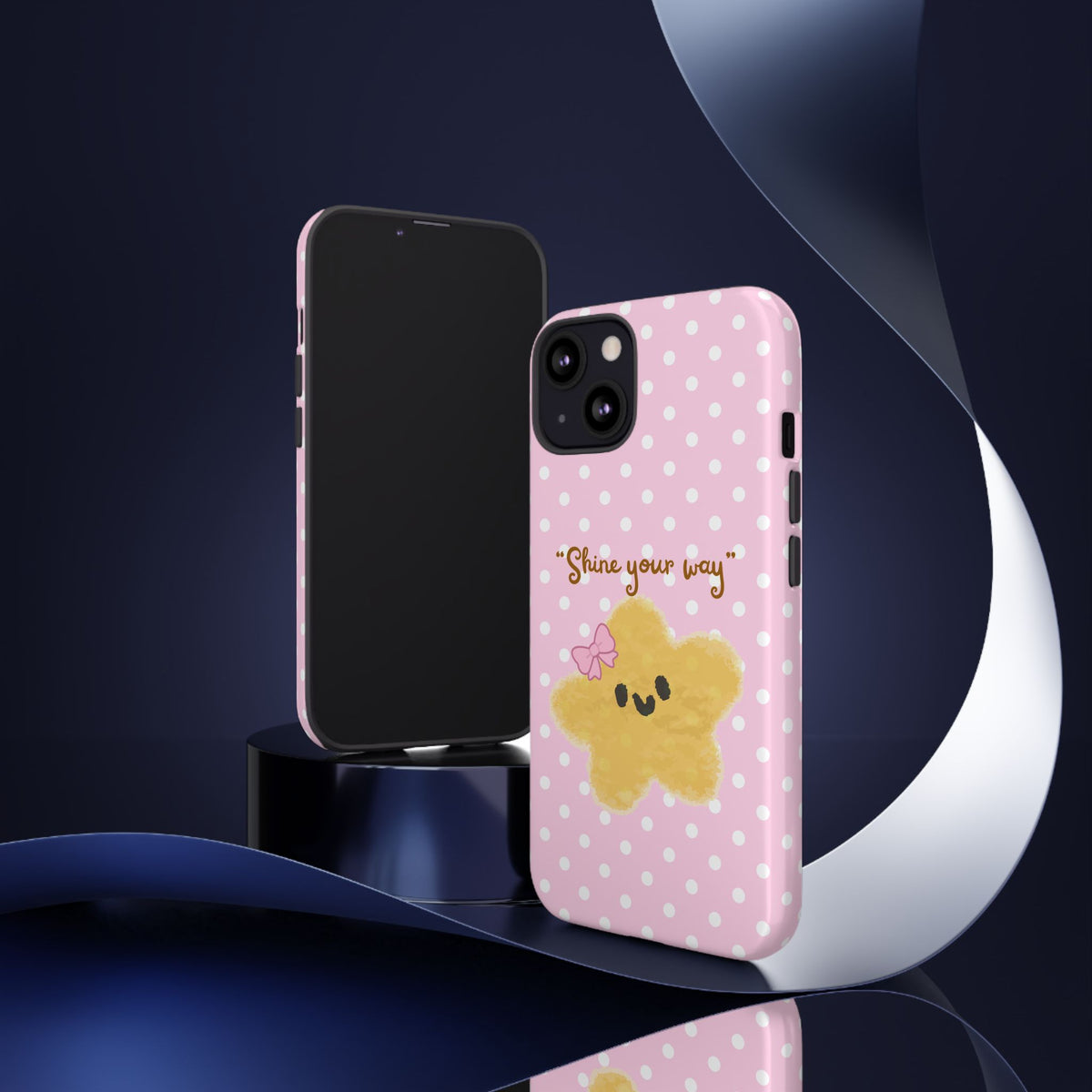 Cute Pink Polka Star Phone Case