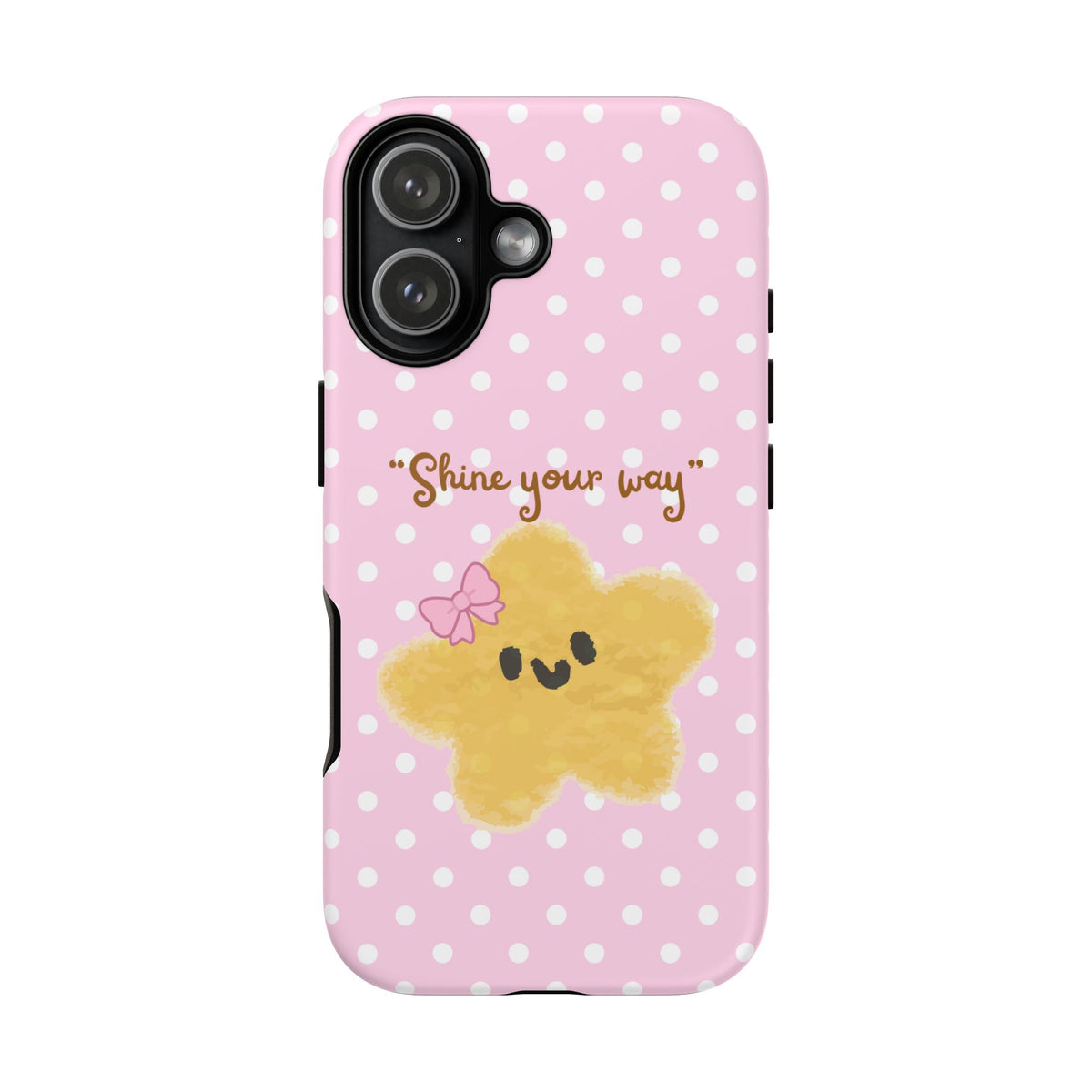 Cute Pink Polka Star Phone Case