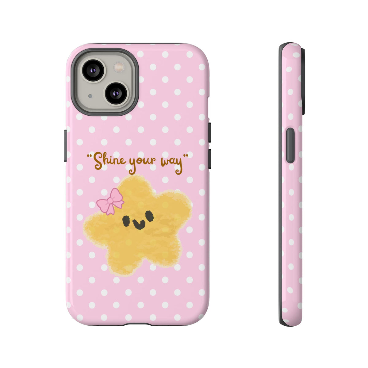 Cute Pink Polka Star Phone Case