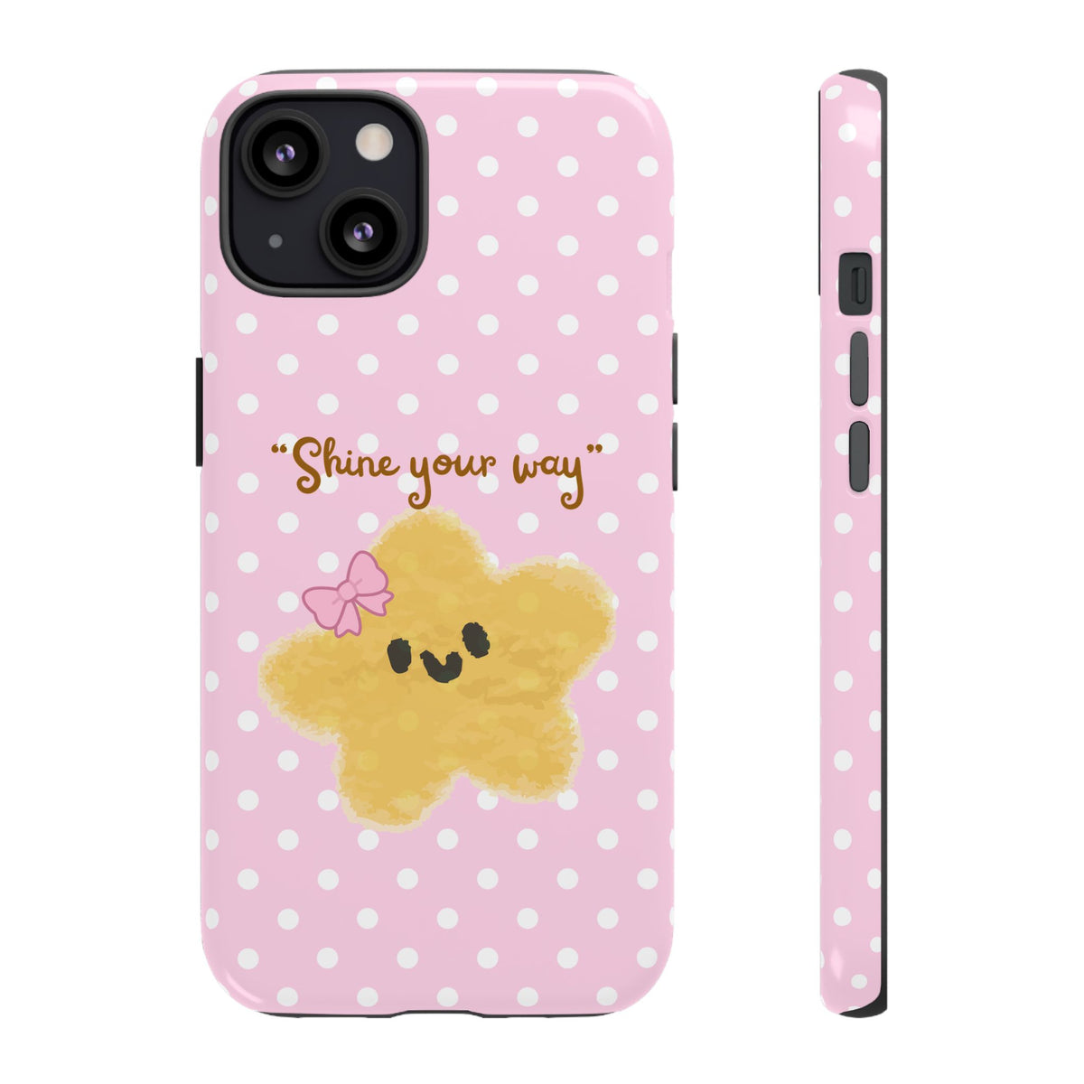 Cute Pink Polka Star Phone Case