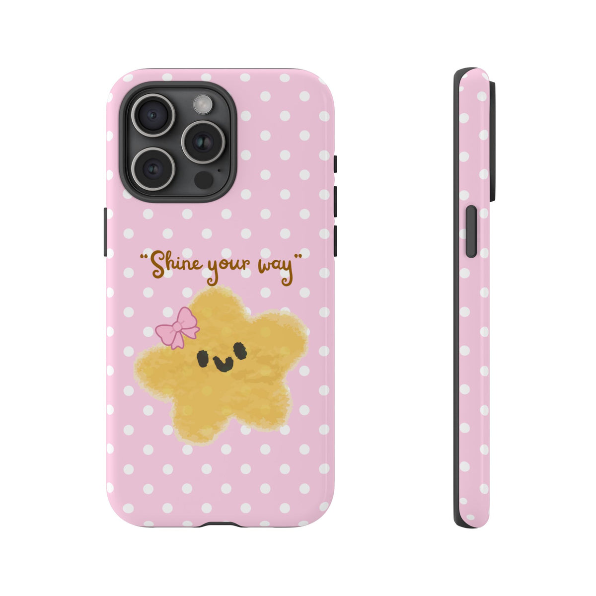 Cute Pink Polka Star Phone Case