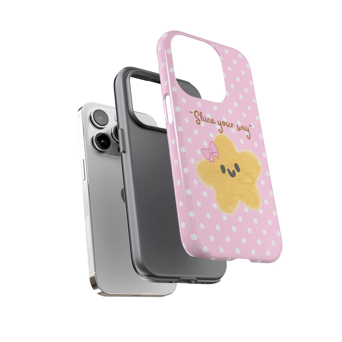 Cute Pink Polka Star Phone Case
