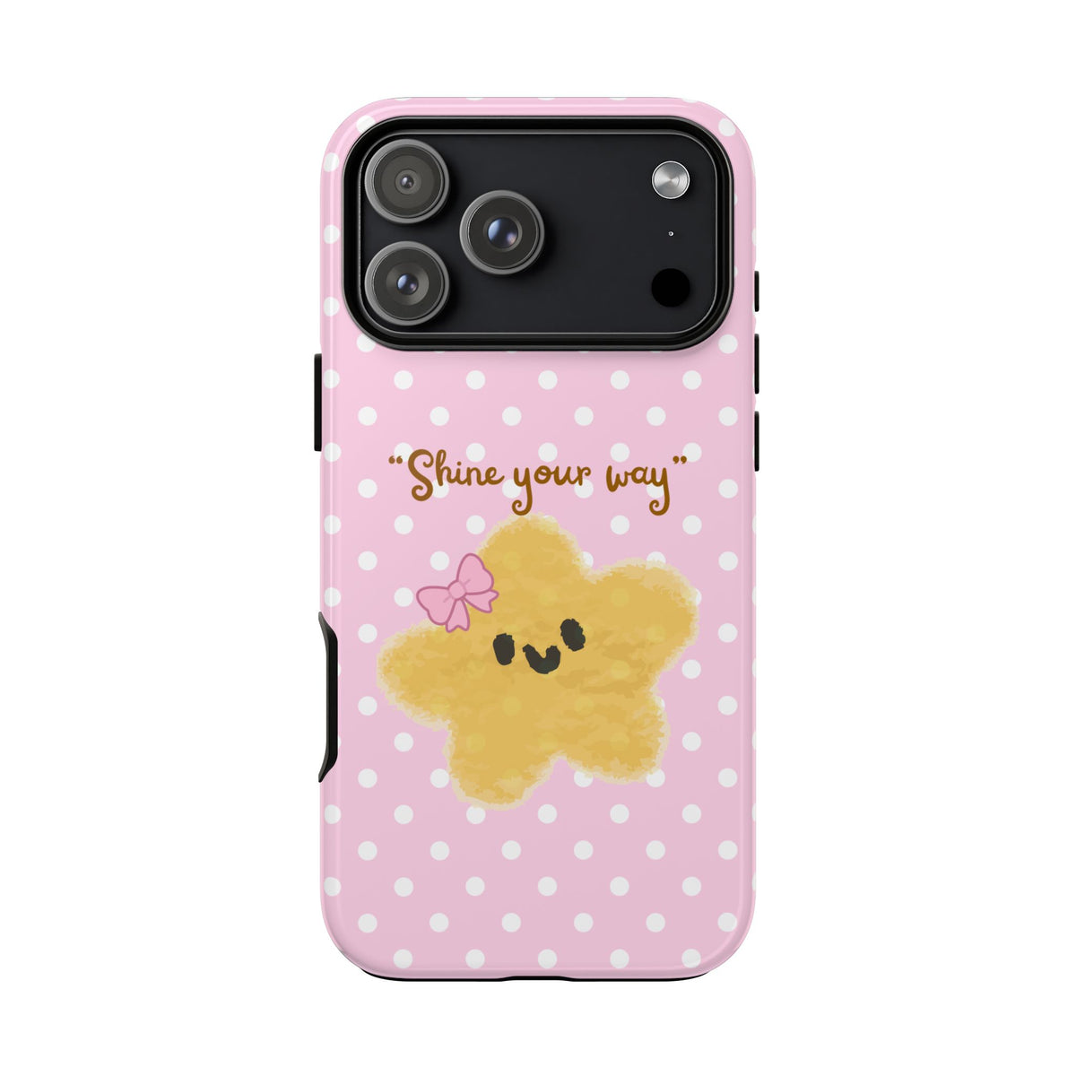 Cute Pink Polka Star Phone Case