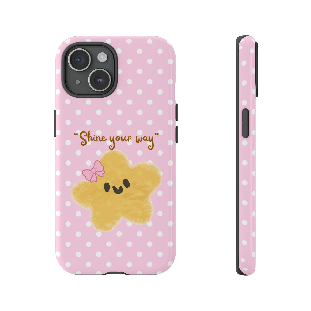 Cute Pink Polka Star Phone Case