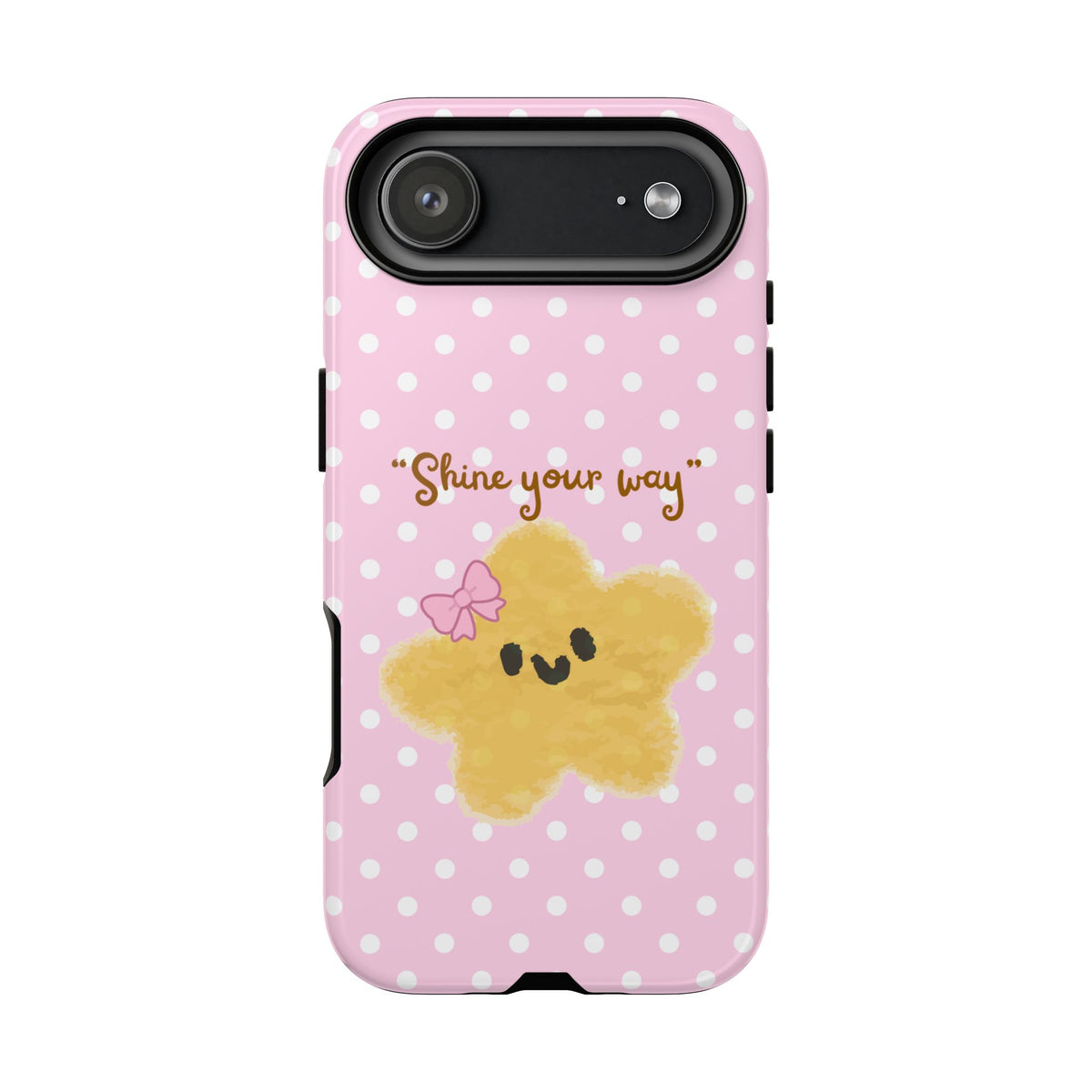 Cute Pink Polka Star Phone Case