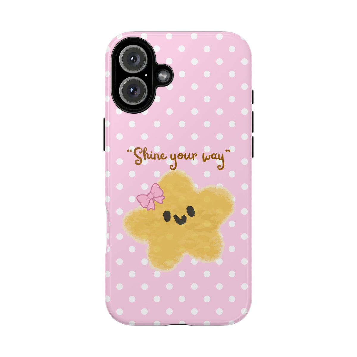 Cute Pink Polka Star Phone Case