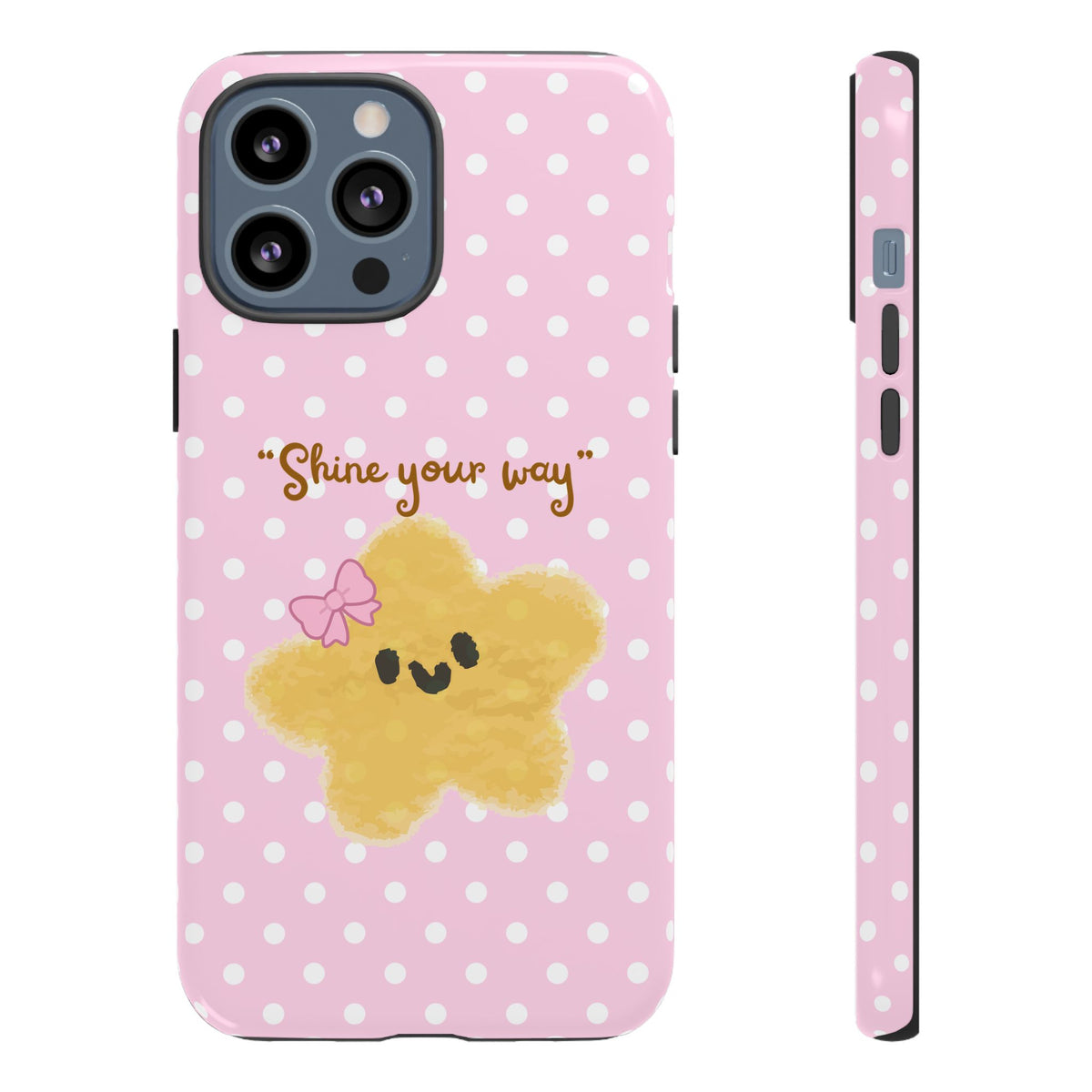 Cute Pink Polka Star Phone Case