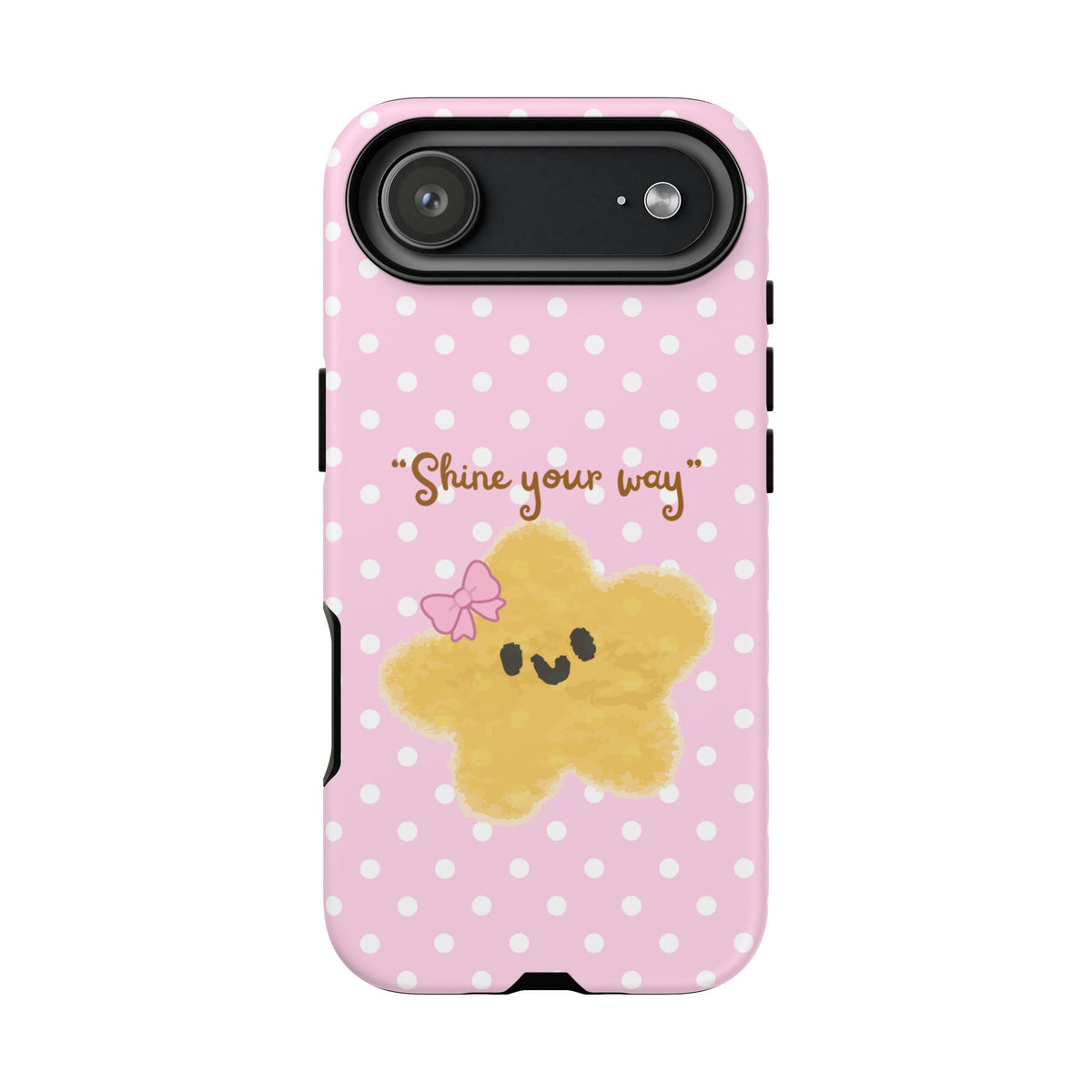 Cute Pink Polka Star Phone Case