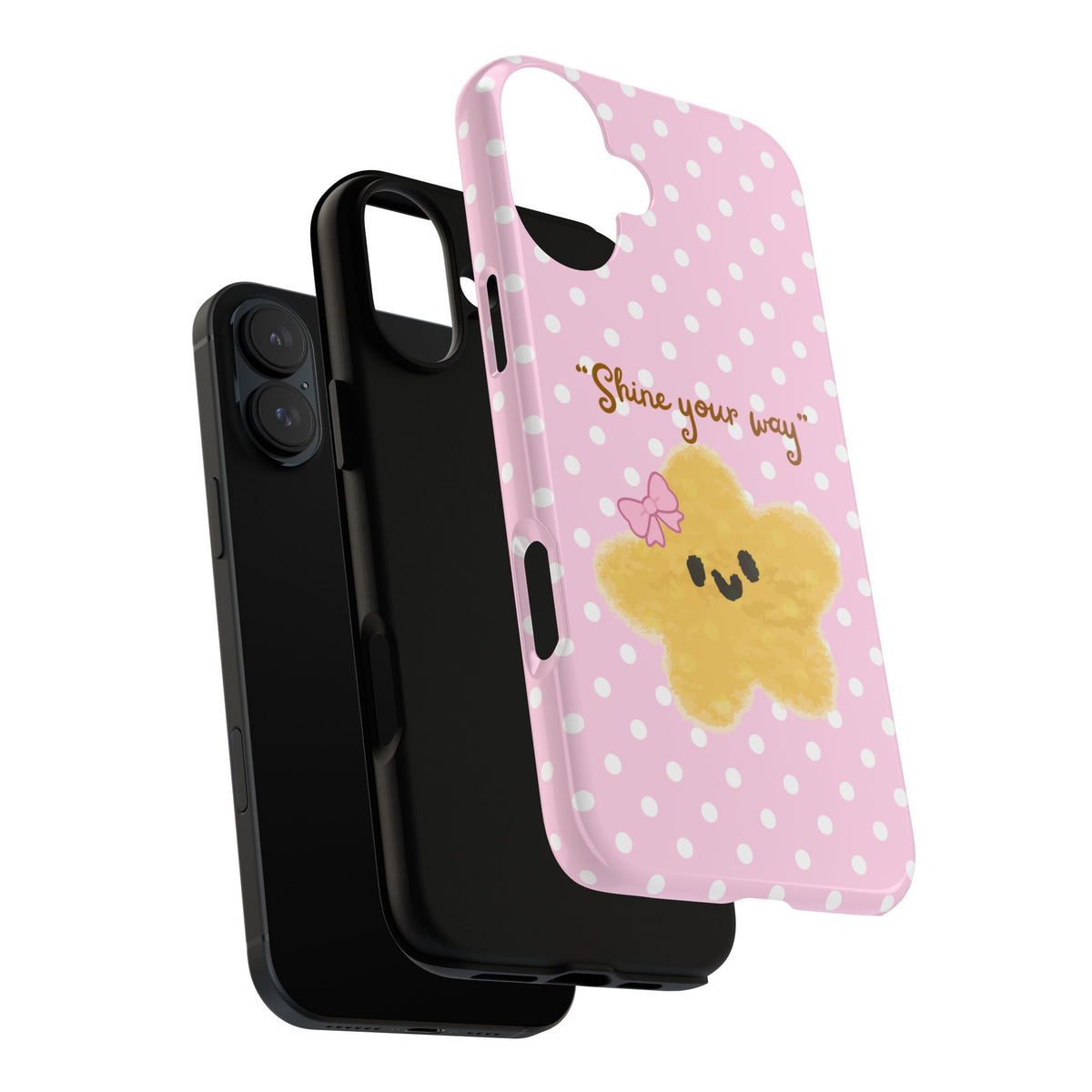 Cute Pink Polka Star Phone Case