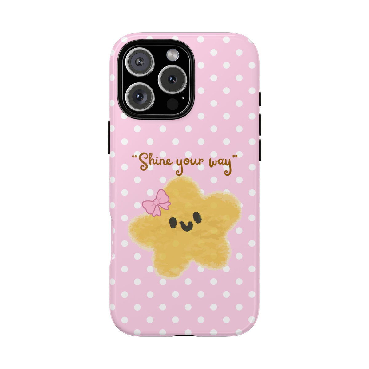 Cute Pink Polka Star Phone Case