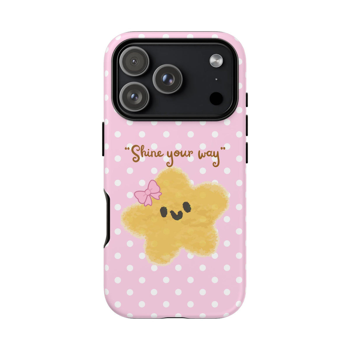 Cute Pink Polka Star Phone Case
