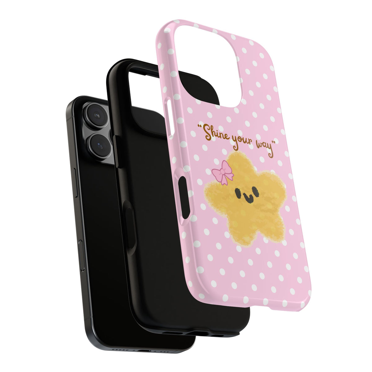 Cute Pink Polka Star Phone Case