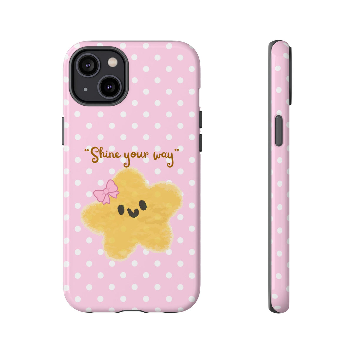 Cute Pink Polka Star Phone Case