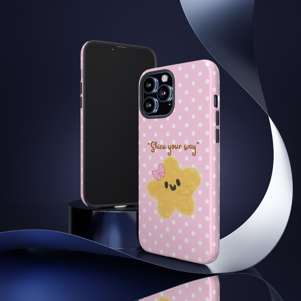 Cute Pink Polka Star Phone Case