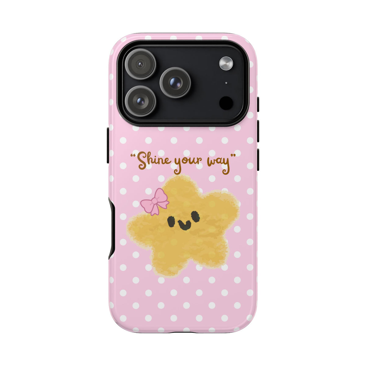 Cute Pink Polka Star Phone Case
