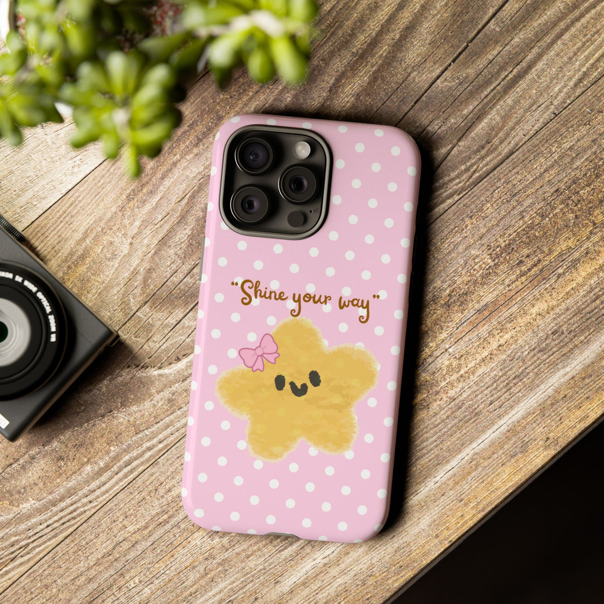 Cute Pink Polka Star Phone Case