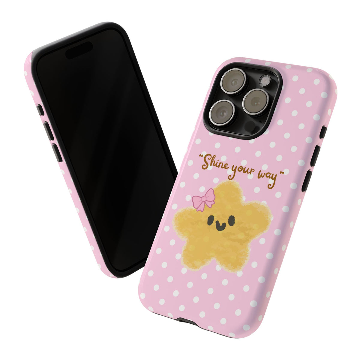 Cute Pink Polka Star Phone Case