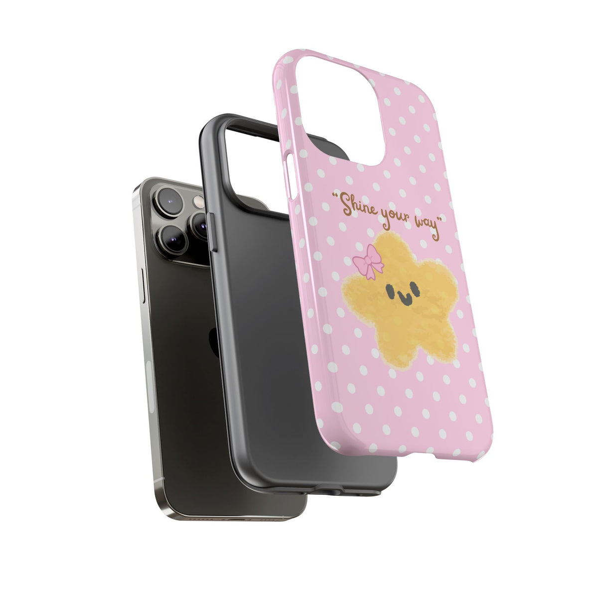 Cute Pink Polka Star Phone Case