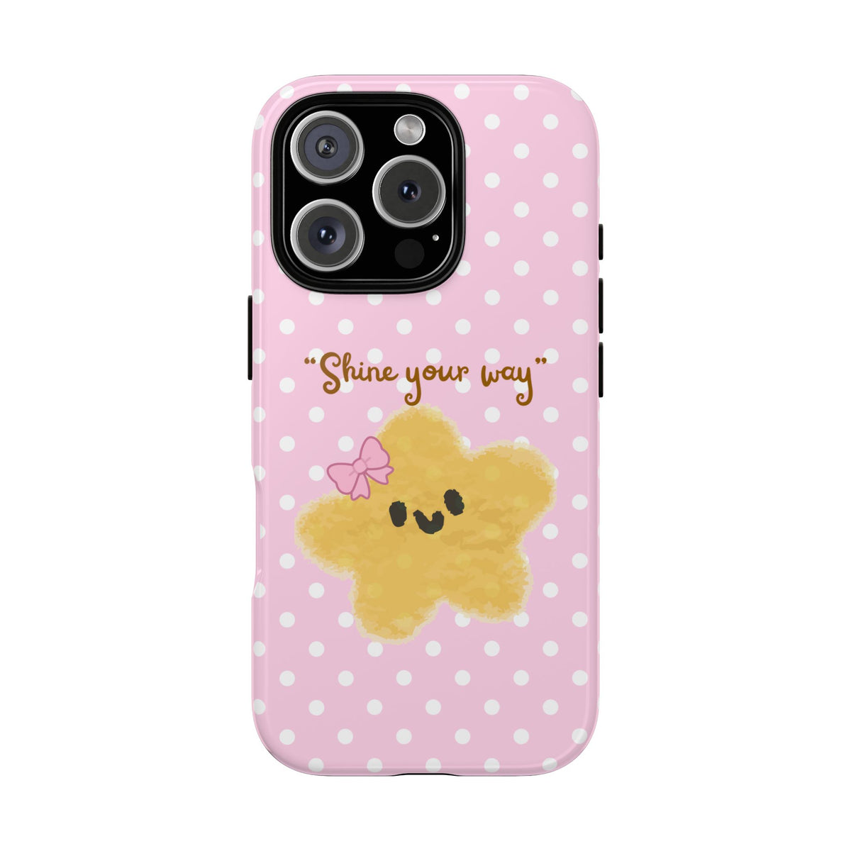 Cute Pink Polka Star Phone Case
